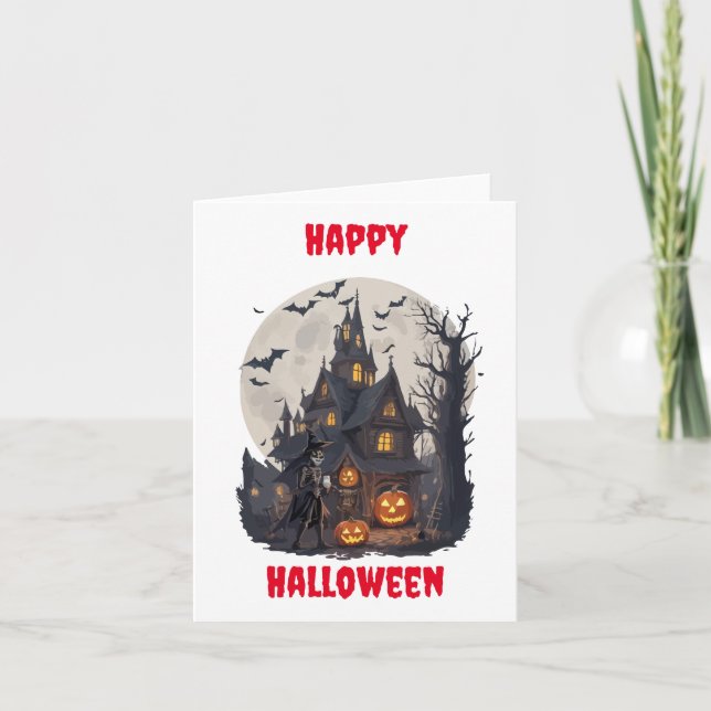 Skalat Halloween-designhälsningskort Kort (Framsida)