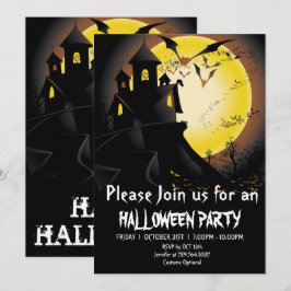 Skalat hemmaplan Halloween fest Inbjudningar