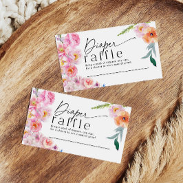 Skalat kort för Raffle-spel | Blommigt Baby Shower