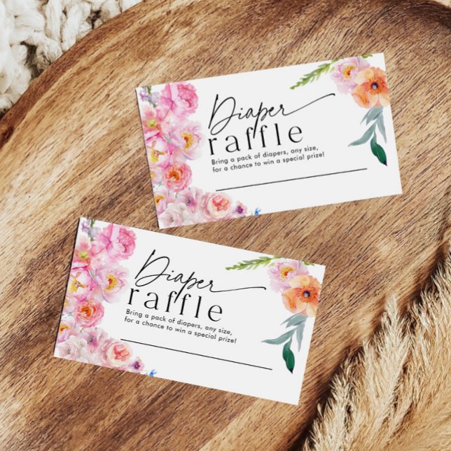 Skalat kort för Raffle-spel | Blommigt Baby Shower (Skapare uppladdad)