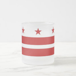 Skalat litet glas mugg med flagga Washington DC