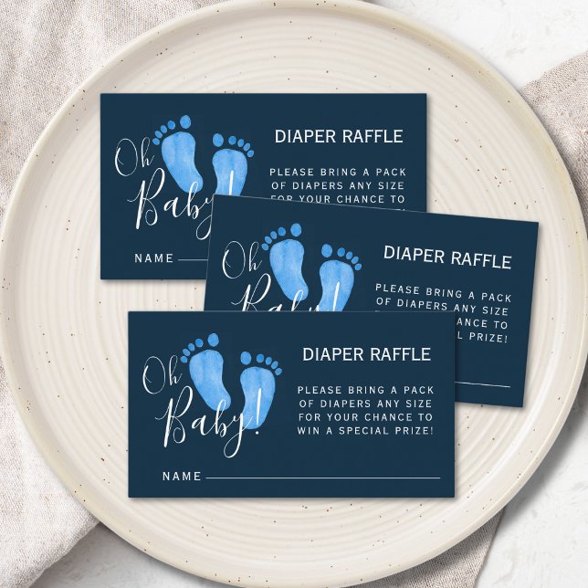 Skalat Raffle-blått babyskabinjekort Tilläggskort (Skapare uppladdad)
