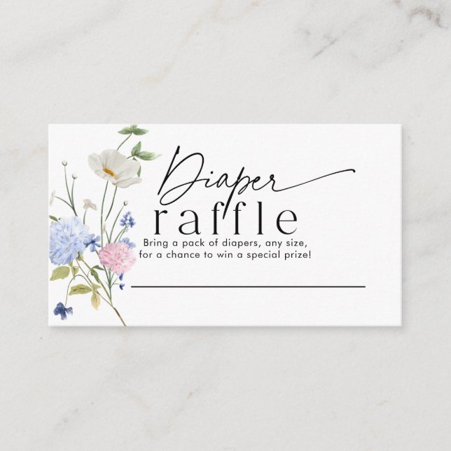 Skalat Raffle med ljus rosa och lila blommor Tilläggskort (Framsida)