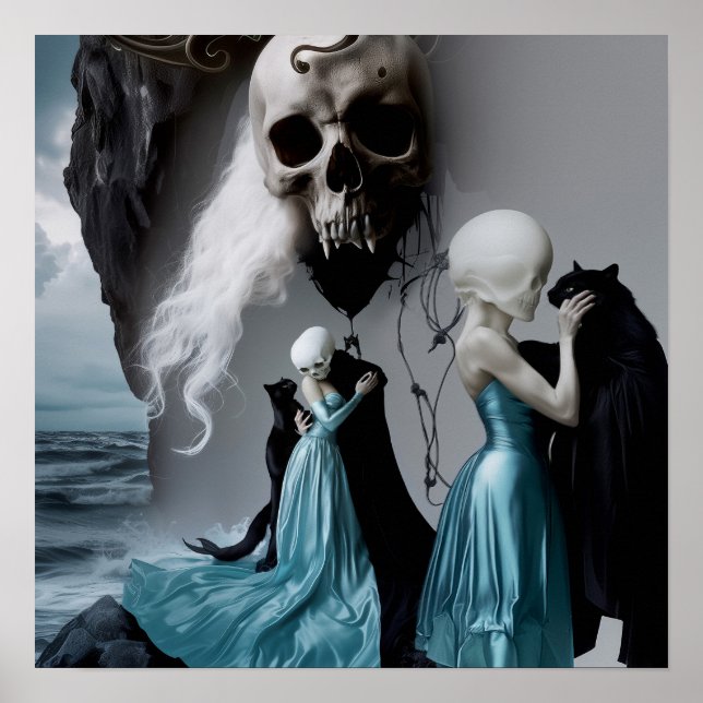 Skalat skugga - arbete vid kliande AI-konstprojekt Poster (Framsidan)