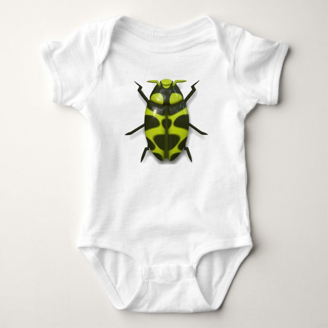 Skalbaggar insekt söt svart grön t shirt (Framsida)