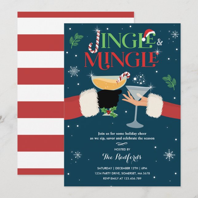 Skalbaggar och Inbjudan Helgdag Cocktail Party (Fram/baksida)