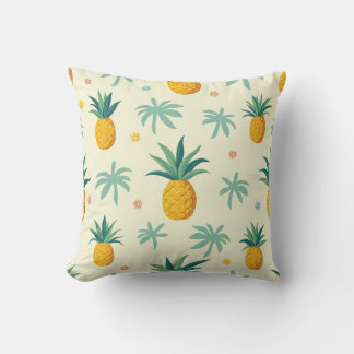 Skalbar ananas och träd mönster kudde