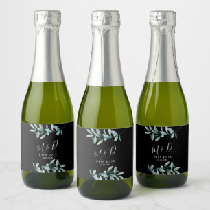 Skalbar etikett för Bröllop i Botaniskt svart, Vin