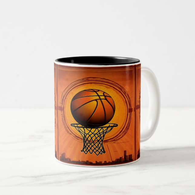 Skalbar Hoops – Vektorgrafik för basket Två-Tonad Mugg (Framsida höger)