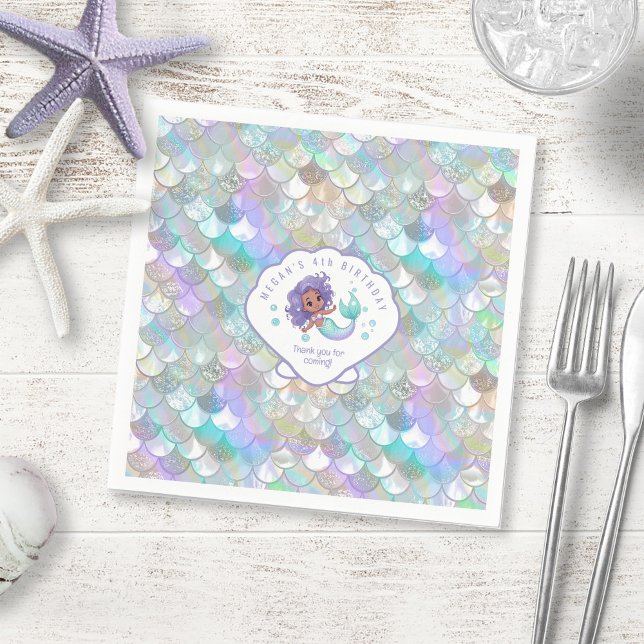 Skalbar Sjöjungfru-skala Clam-Snäcka V2 ID1144 Pappersservett (Skapare uppladdad)