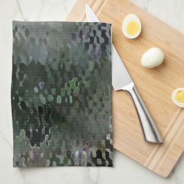 Skalbara plakat flytande över mörk kökshandduk