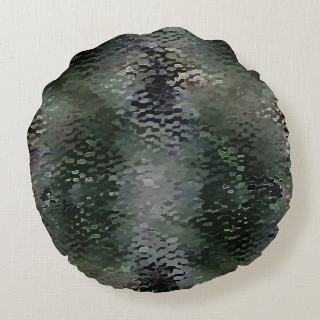 Skalbara plakat flytande över mörk rund kudde (Baksidan)