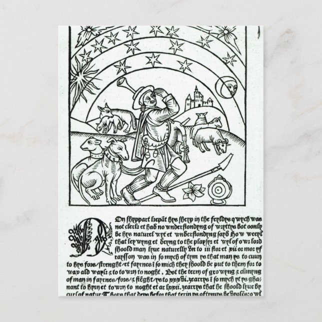 Skalbesättning under Sol, Måne och stjärnor Vykort (Framsida)