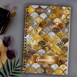 Skalbok för elegant guld girly sjöjungfru anteckningsbok