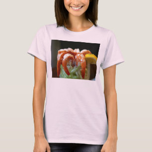 Skaldjur för grönsallat för räkacoctailcitrone t shirt
