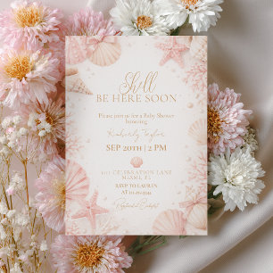 Skaldjuret Kommer Snart Flick Babyshower Inbjudningar