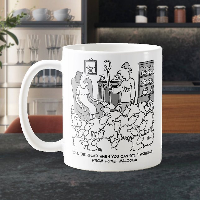 Skaldjursarbete hemifrån med får kaffemugg (Skapare uppladdad)