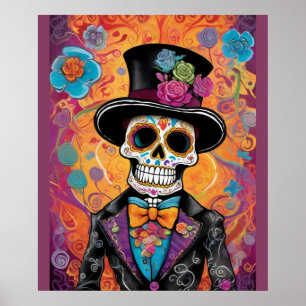 Skaleton på bläckstråle: Day of the dead Poster