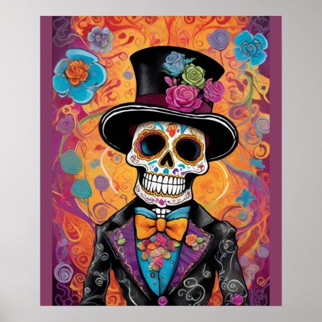 Skaleton på bläckstråle: Day of the dead Poster (Framsidan)