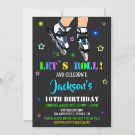 Skalfödelsedagsinbjudan Roller party inbjudan