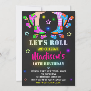 Skalfödelsedagsinbjudan Roller party inbjudan