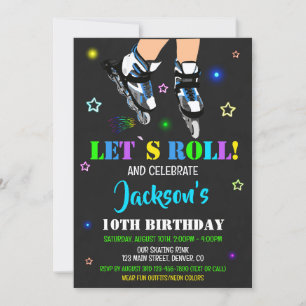 Skalfödelsedagsinbjudan Roller party inbjudan