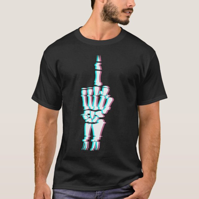 Skalhandshöjdseffekt för Djävulen Finger T Shirt (Framsida)
