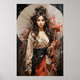 Skälig essens: japanska Woman Porträtt Poster