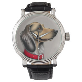 Skälig Hund med röda kronor i fickorna Armbandsur
