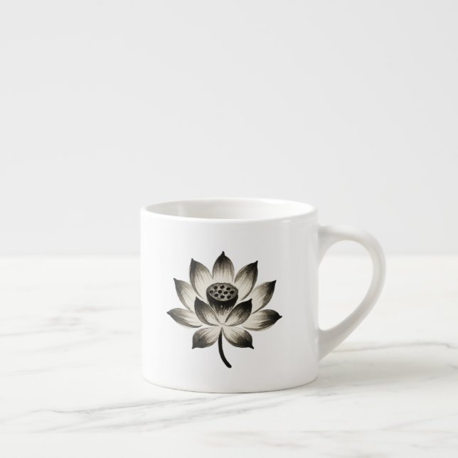 Skälig Lotus - Bläck-penselavfallet på Espressomugg (Höger)