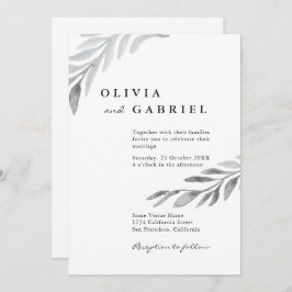 Skälig mjölkryddfärgsblad botaniska bröllop inbjudningar