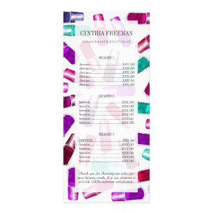 Skålig Nagel polsk Söt målad vattenfärg Reklamkort