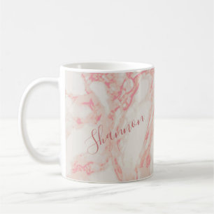 Skålig Rosa Marmorerat vackert eget namn Kaffemugg
