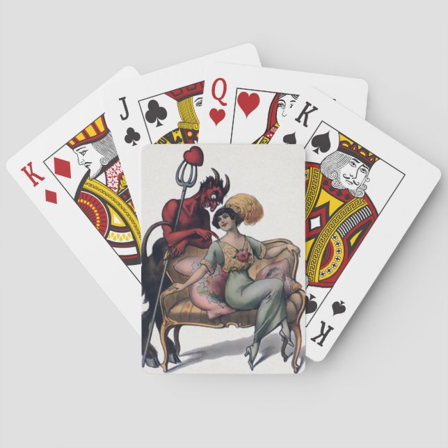 Skälig Vintage Djävulen Casinokort (Baksidan)