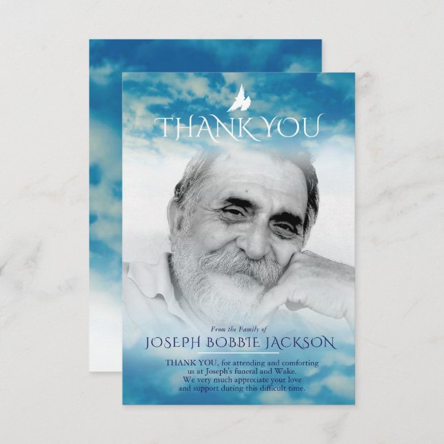 Skåligt tack för foto-familjen himlar (Fram/baksida)