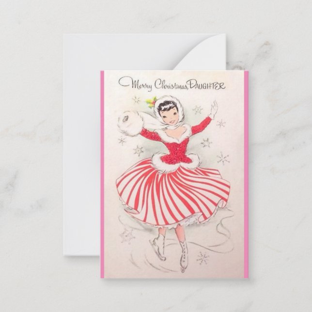 Skalkort för årstidsjucka för dotter anteckningskort (Framsida)