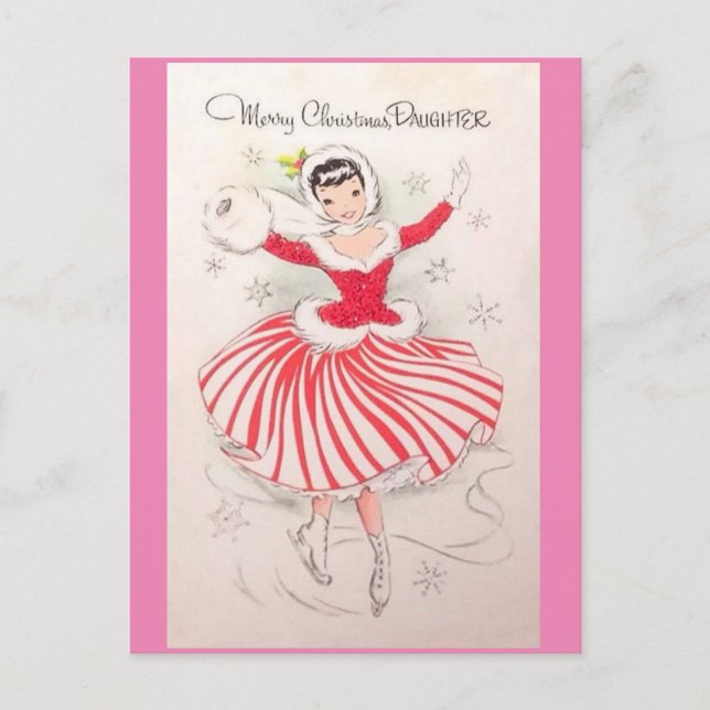 Skalkort för årstidsjucka för dotter helg vykort (Framsida)