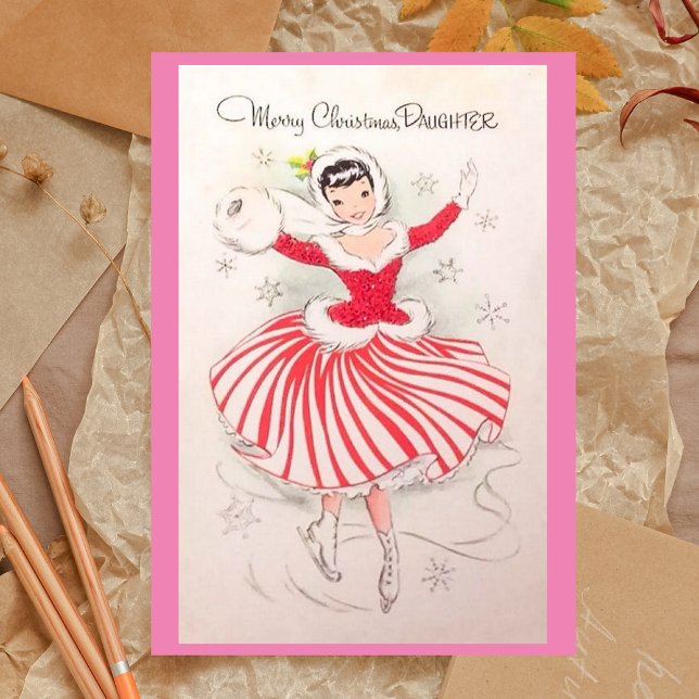 Skalkort för årstidsjucka för dotter julkort (Skapare uppladdad)
