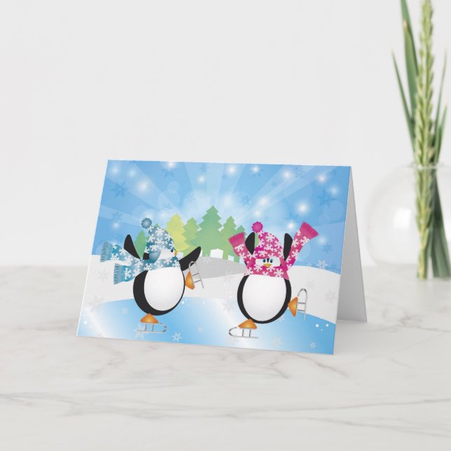 Skalkort för Penguins Figur Helgkort (Framsida)