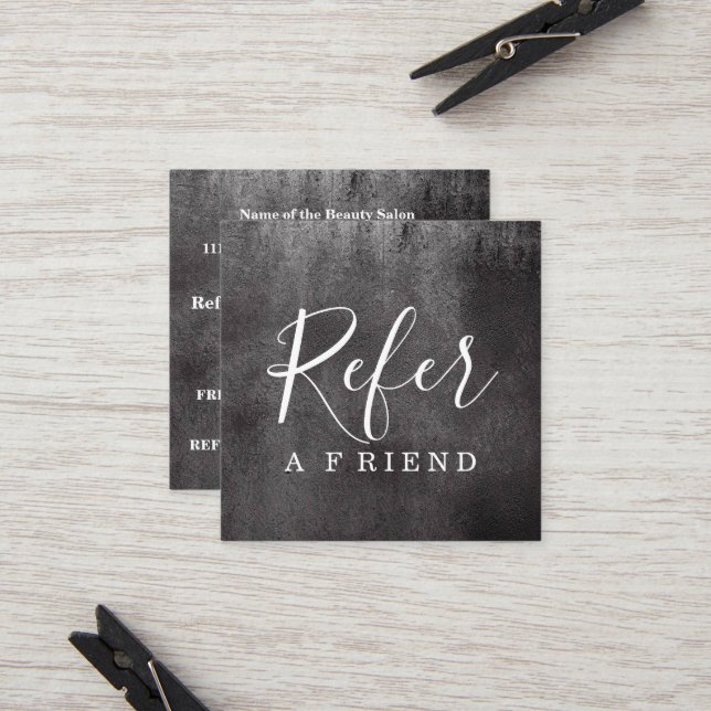 Skalkort med enkel Elegant, svartvitt Rabattkort (Fram/Back In Situ)