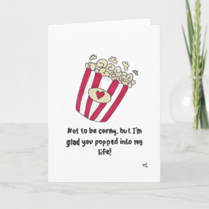 Skall inte vara Corny - Popcorn Card Tack Kort