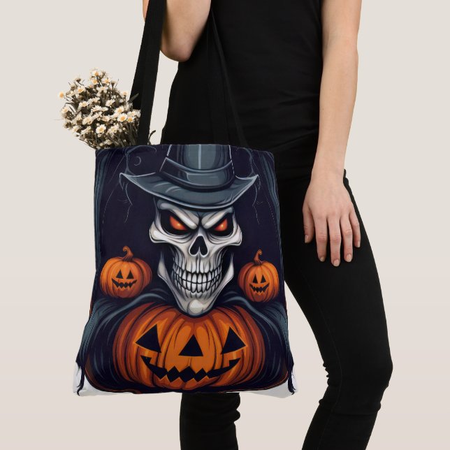 Skall och Jack-o-lyktor Tygkasse (Närbild)