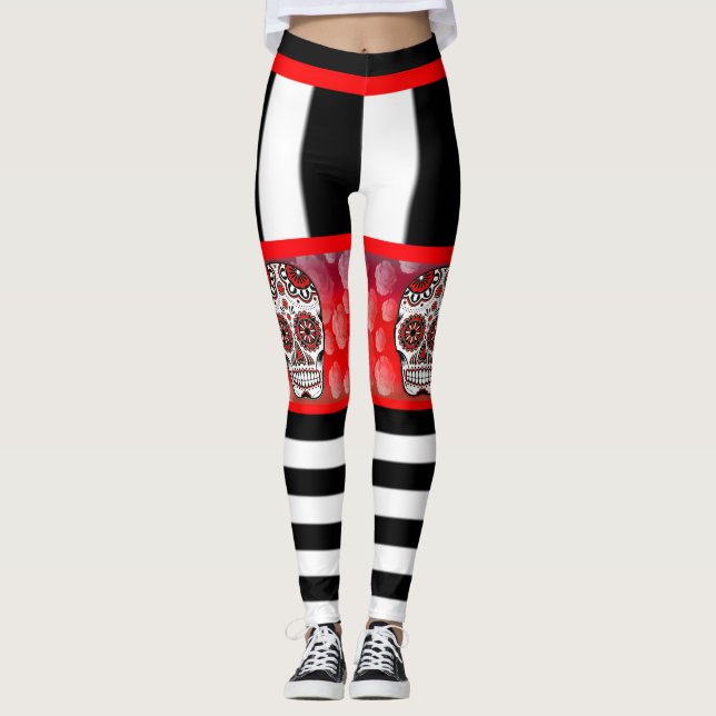 Skallar Och Rosor Leggings (Framsida)