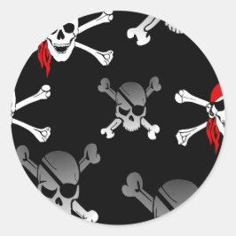 skallben Party Pirat Runt Klistermärke