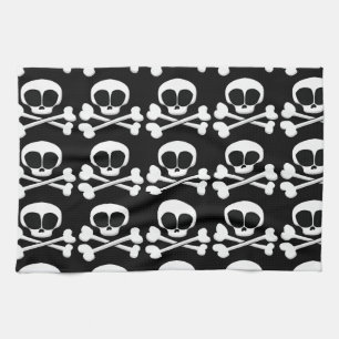 skalle005_92007 SKULL CROSSBONES SYMBOL GANGSTER E Kökshandduk