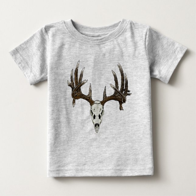 Skalle 1 för Whitetailhjort T-shirt (Framsida)