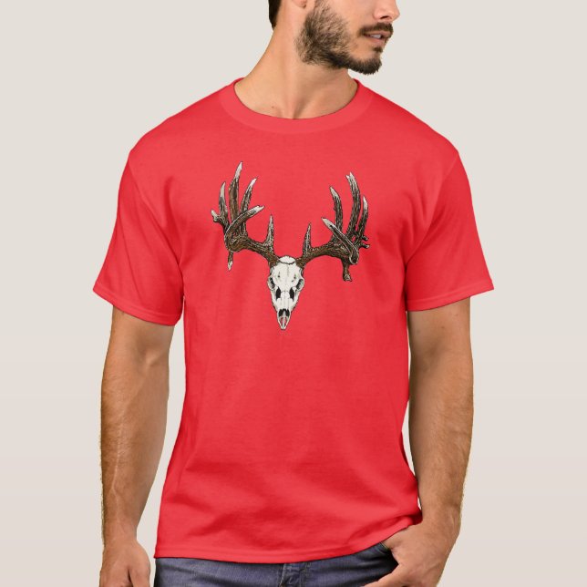 Skalle 1 för Whitetailhjort T-shirt (Framsida)