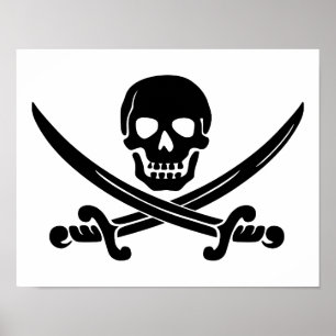 skalle-307778 knäsvärd korsade svart jacka av poster