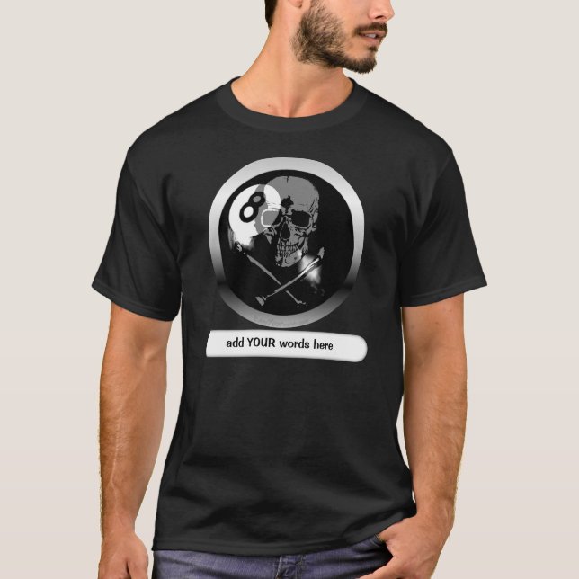 skalle 8ball och Crossbones Tee (Framsida)