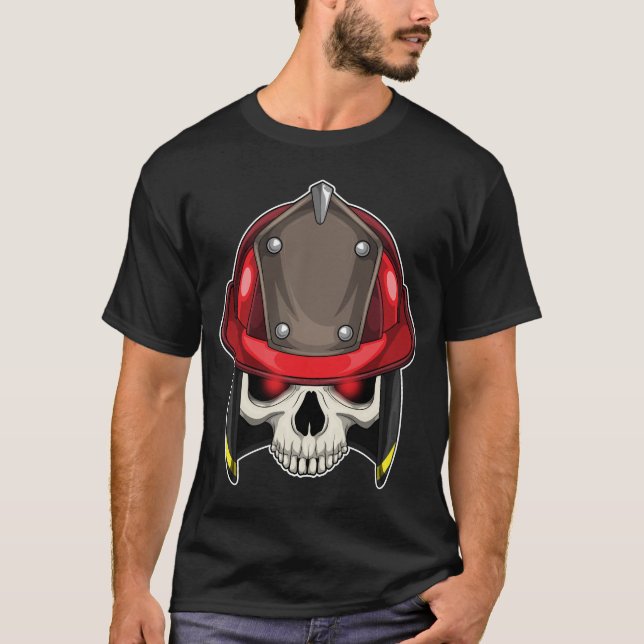 Skalle brandman brandkår t shirt (Framsida)